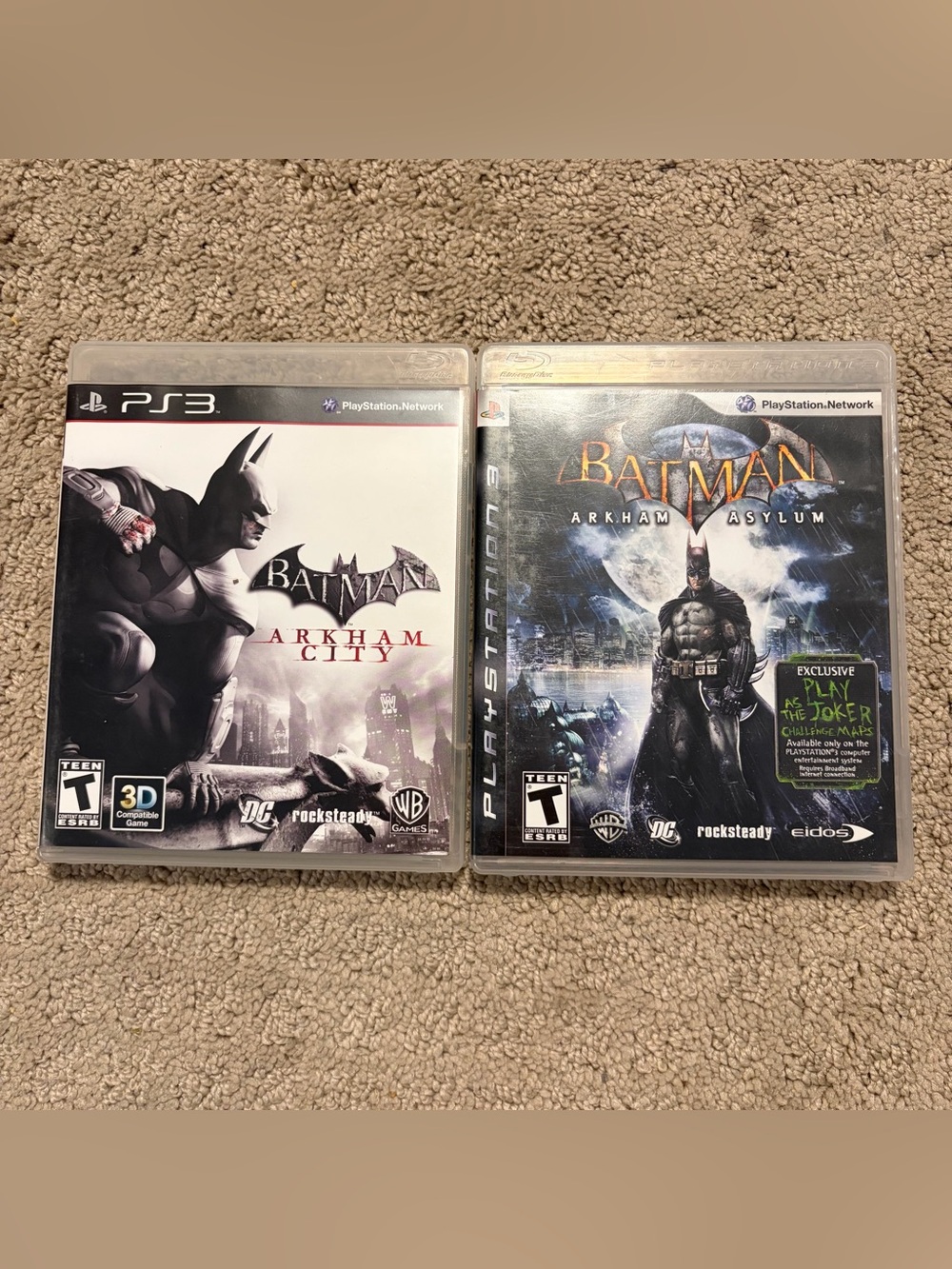 Batman Arkham City + Batman Arkham Asylum PS3 Bundle — Complete w/ Discs & Cases